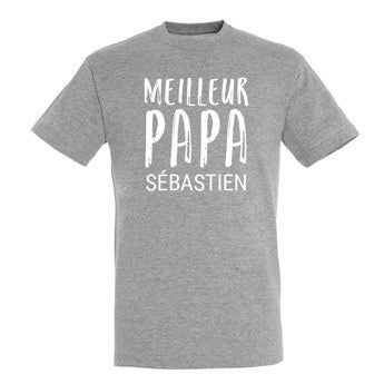 T-Shirt Famille - Père Fille/ Fils - Gris chiné - S