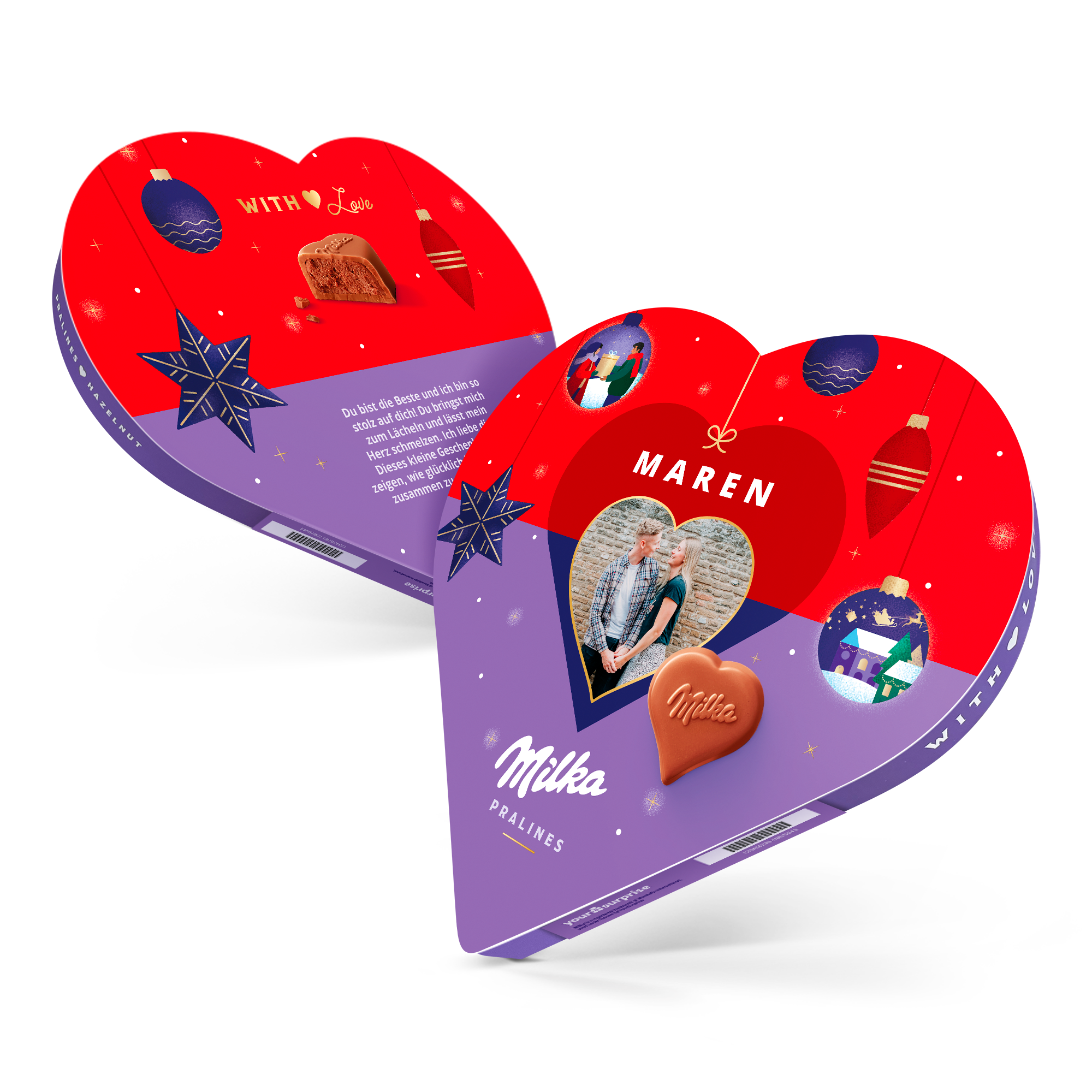 Milka Herz personalisieren - Weihnachten