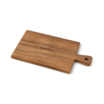 Dřevěný servírovací talíř - týk - obdélník - krajina (S)
