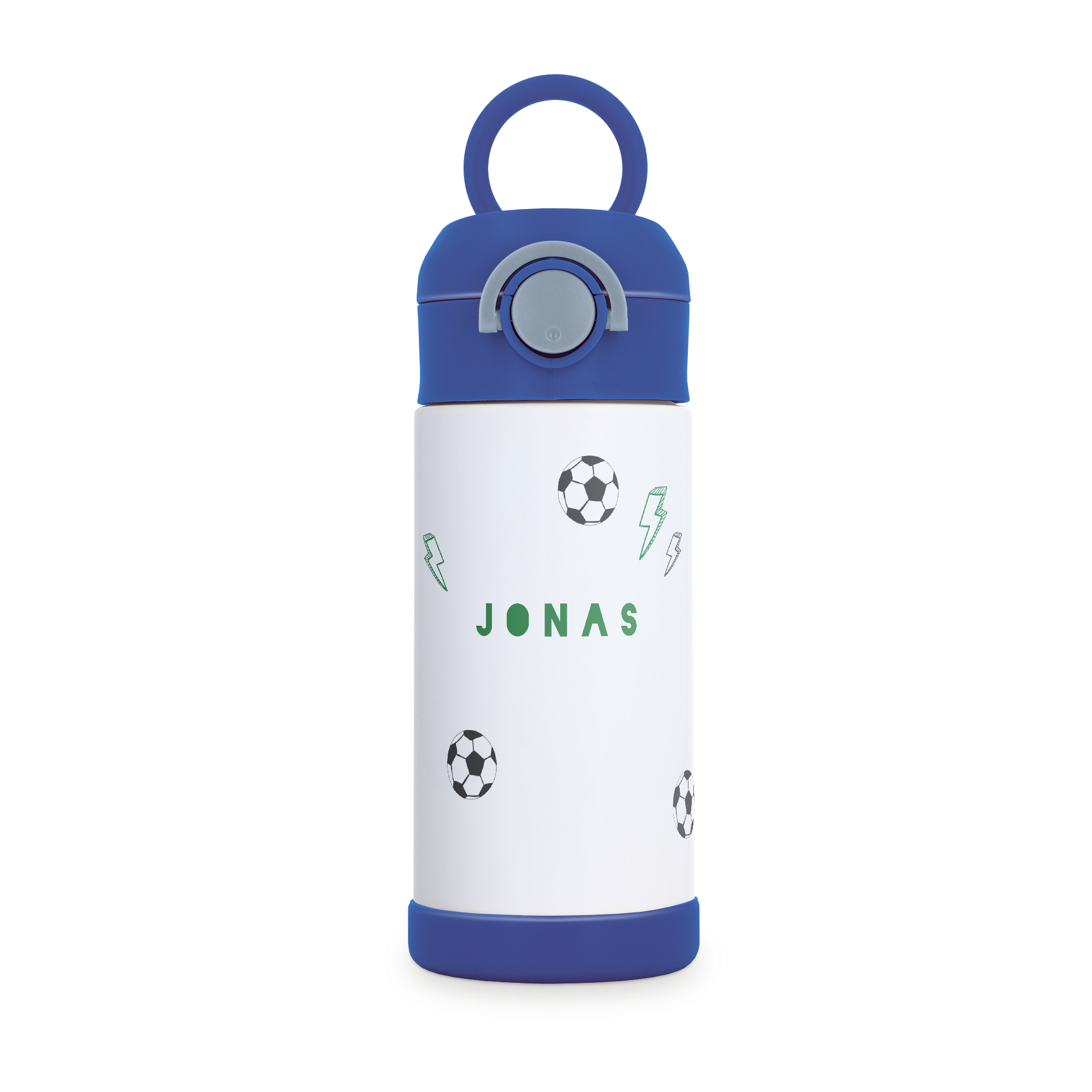 Personalisierte Kinder-Trinkflasche aus Edelstahl - 350 ml - Blau