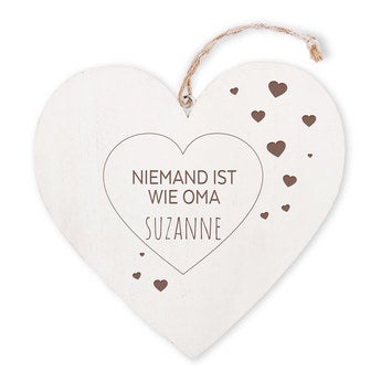 Holzherz mit Gravur für Oma
