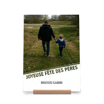 Carte de Fête des Pères en bois - Verticale