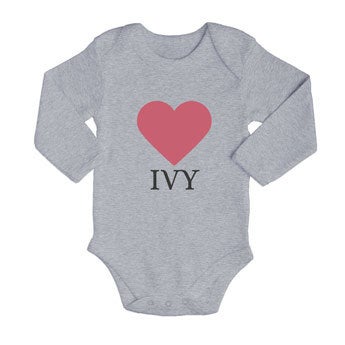 Long sleeve baby romper - Grey (50/56)