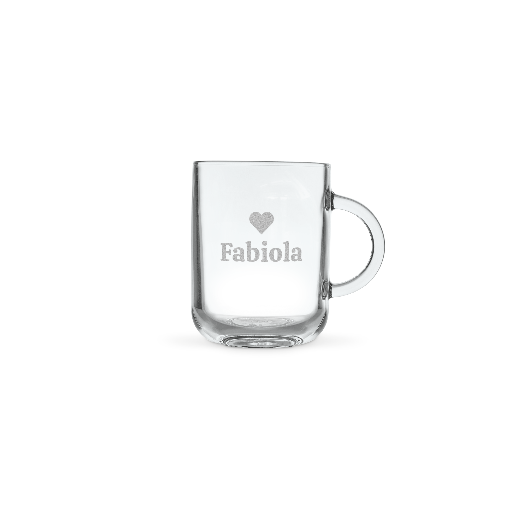 Personalised glass mug - Round - 4 pcs - Engraved