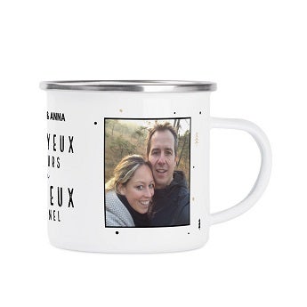 Mug en émail personnalisé