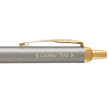  Stylo à bille Parker IM personnalisé - Droitier (métal brossé)