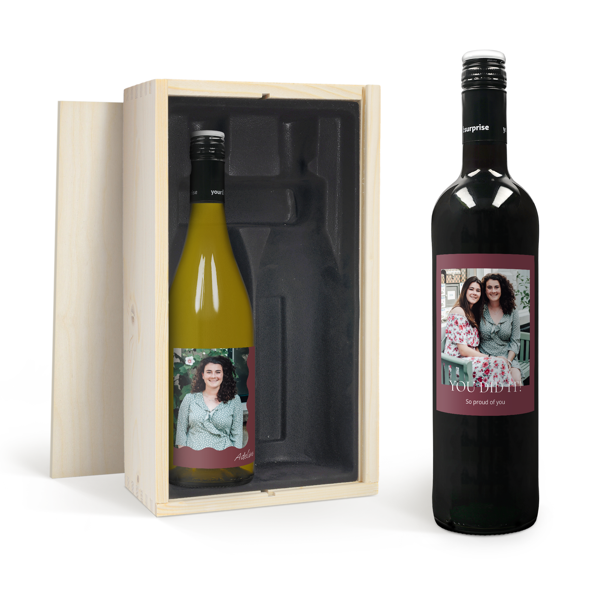 Vinho com rótulo personalizado - Maison de la Surprise - Chardonnay e Merlot