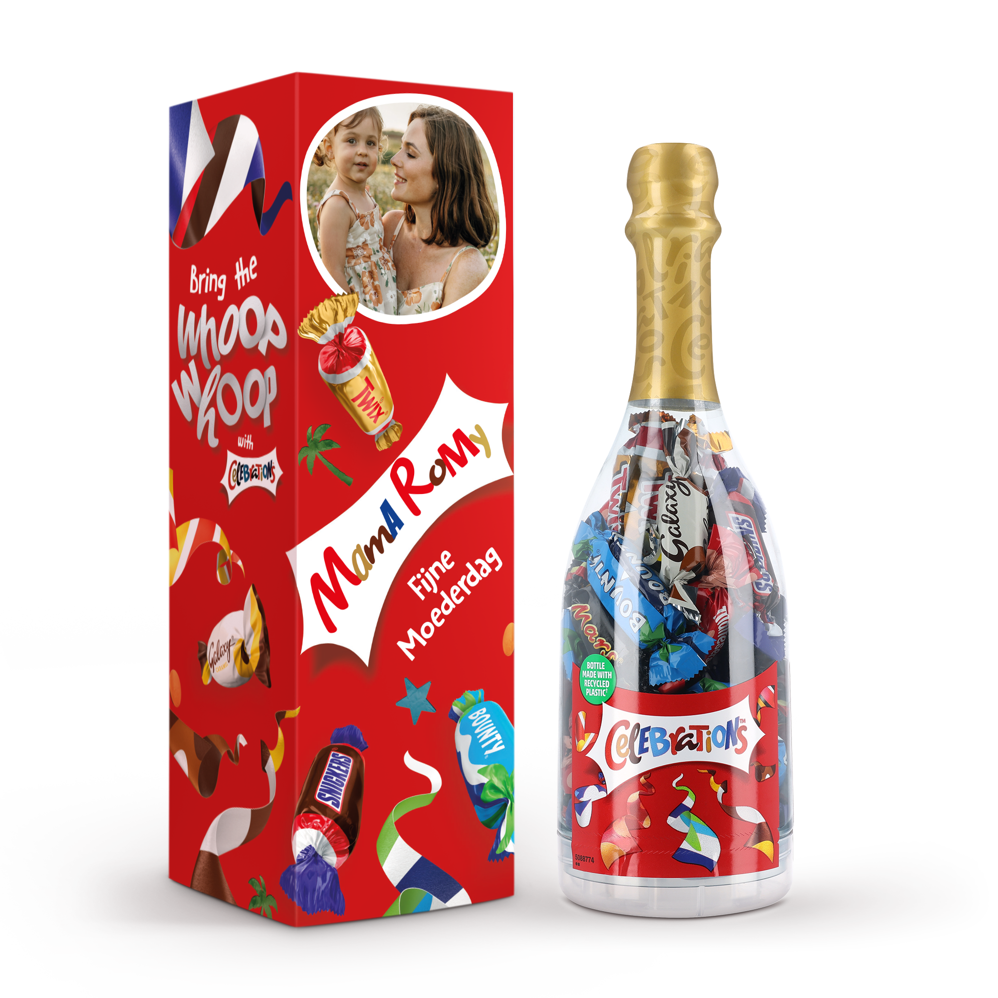 Celebrations chocolade fles in gepersonaliseerde giftbox