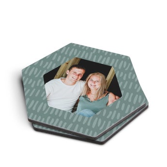 Coasters personalizate - Hexagon - Set de 2