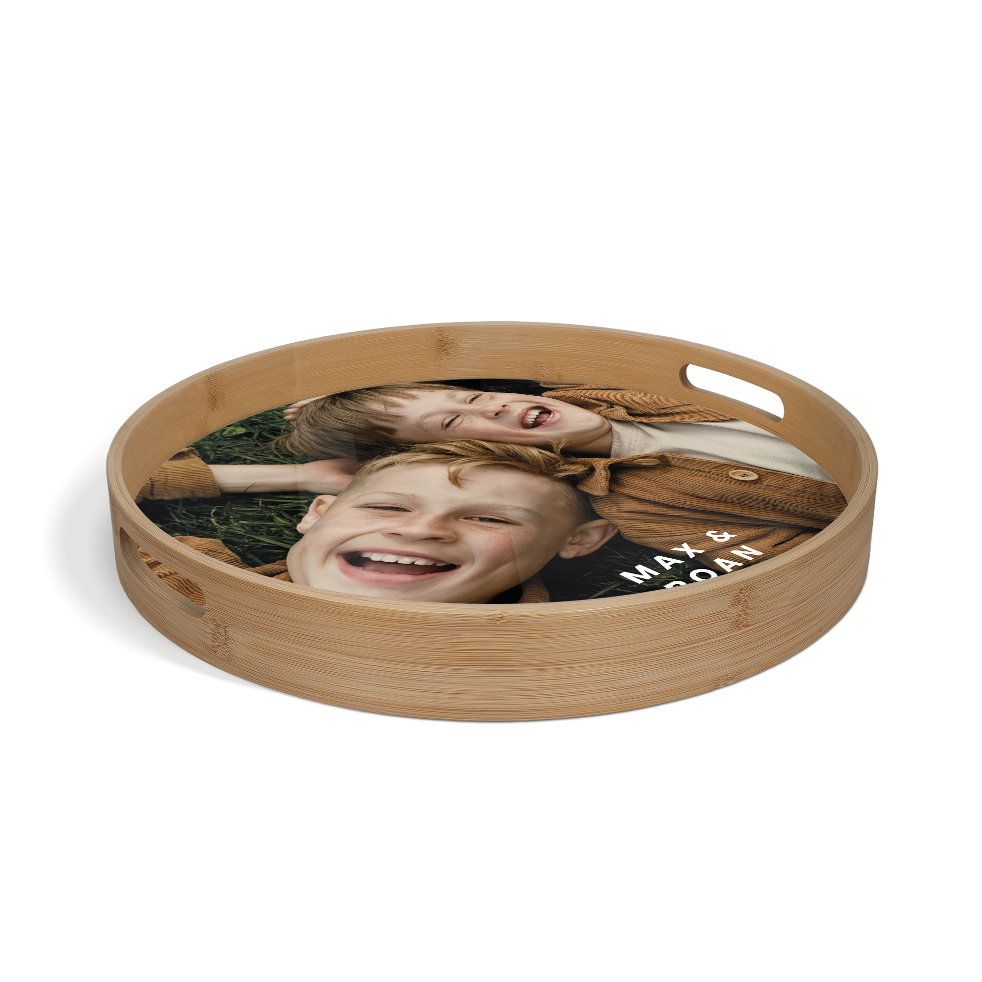 Rond dienblad bedrukken - Houtlook - 40 cm