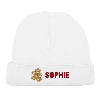 Baby beanie - First Christmas - White