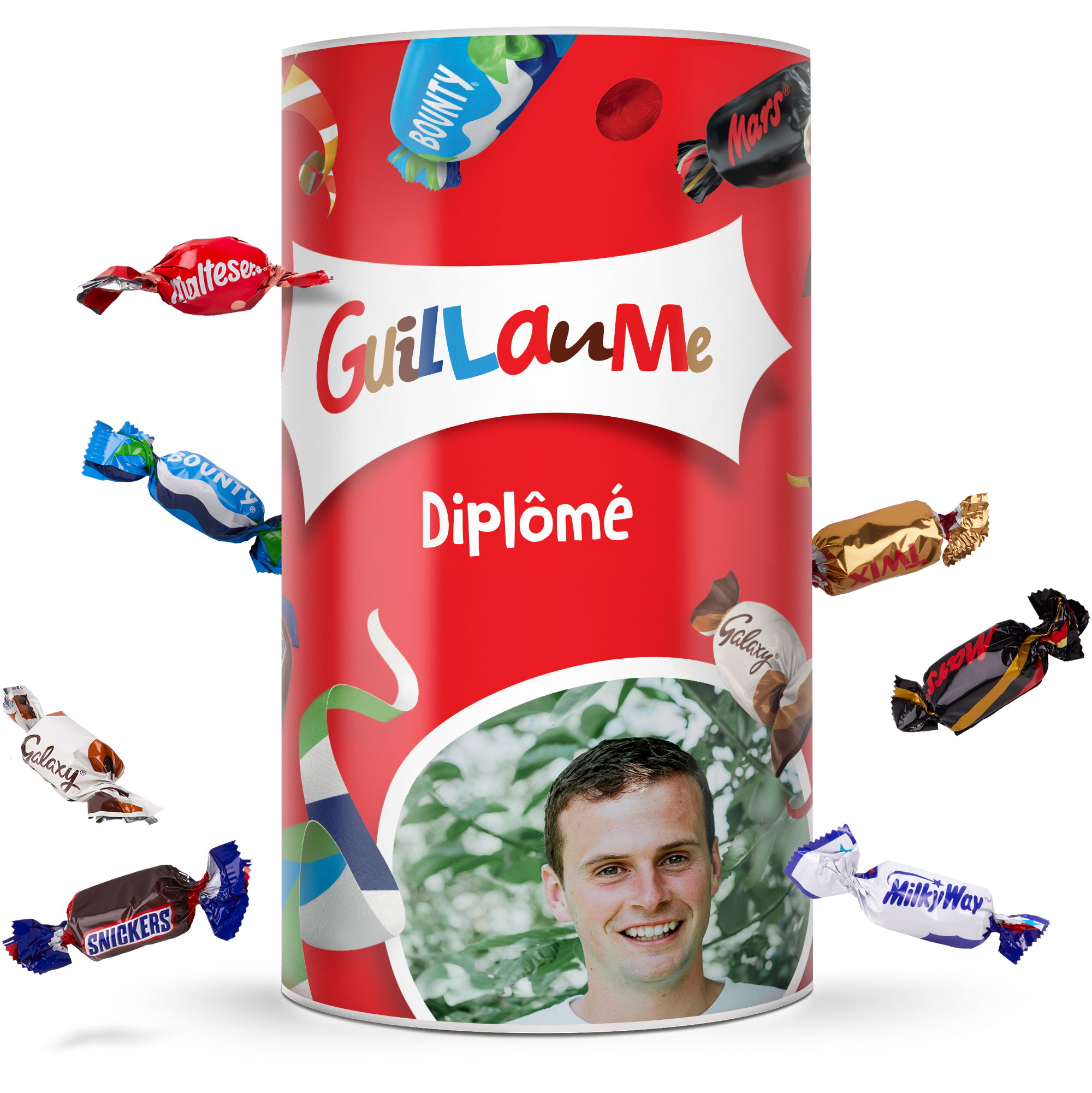 Assortiment de chocolats Celebrations tube personnalisé