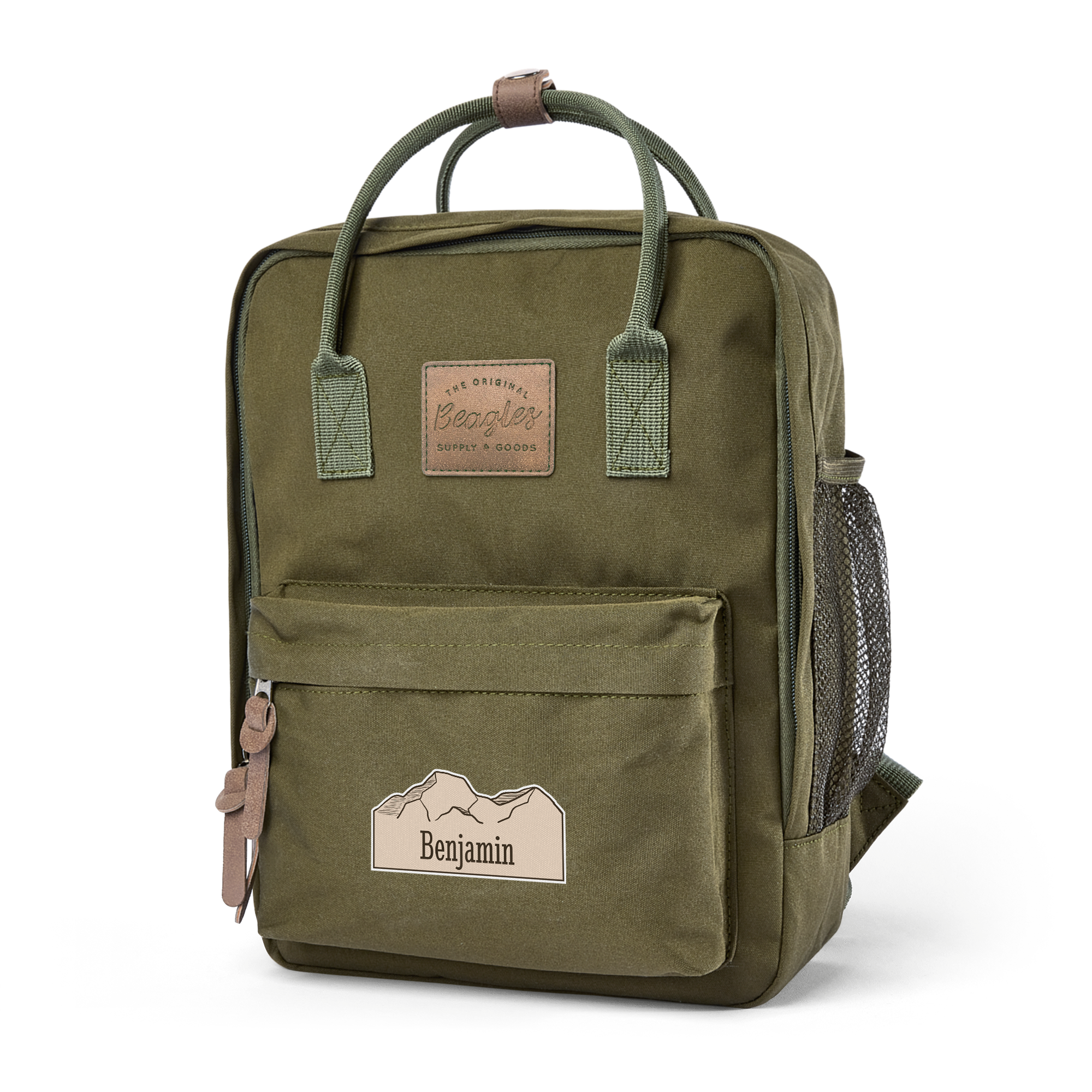 Personalised name backpack - Olive green