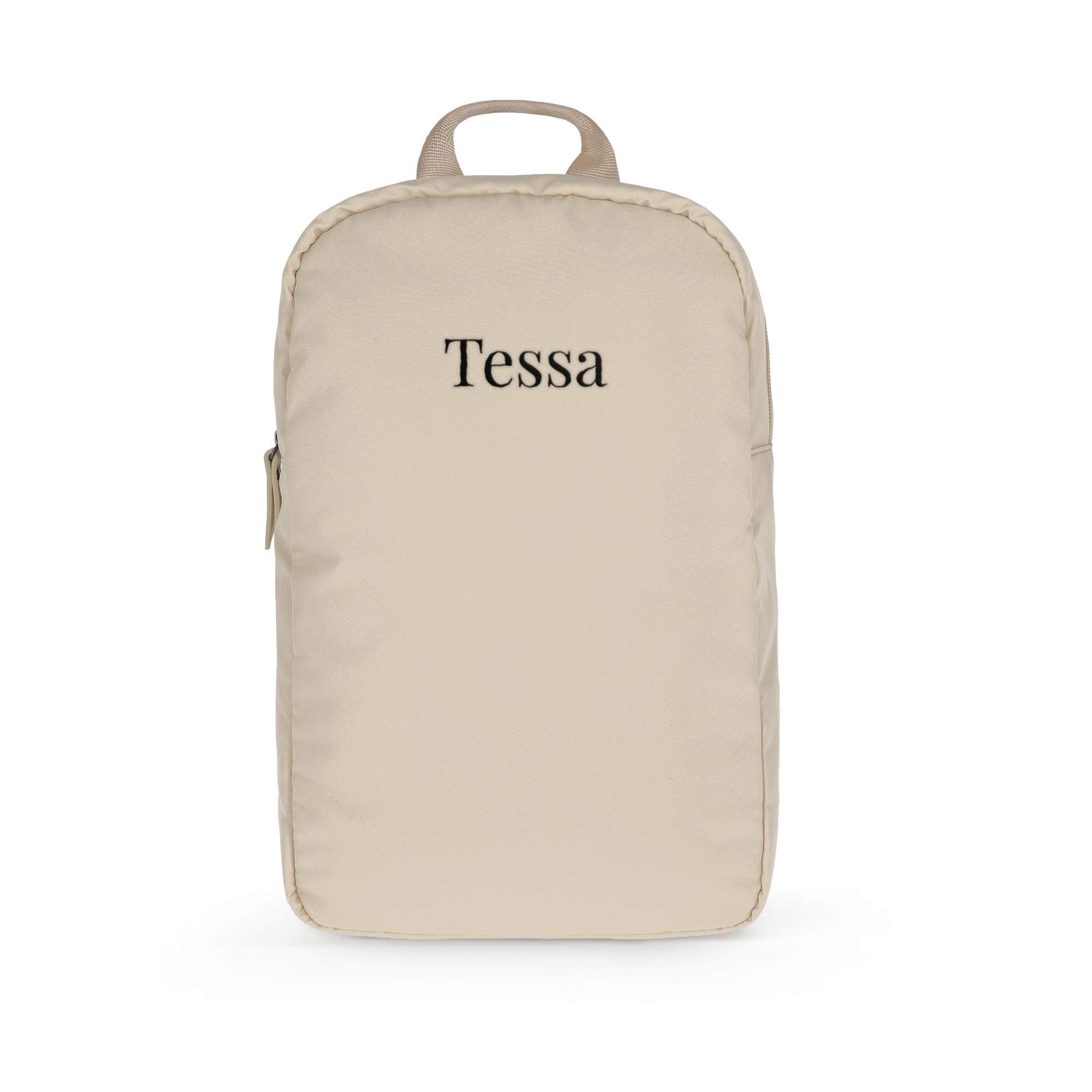 Puffer Rucksack mit Namen – Erwachsene – Taupe