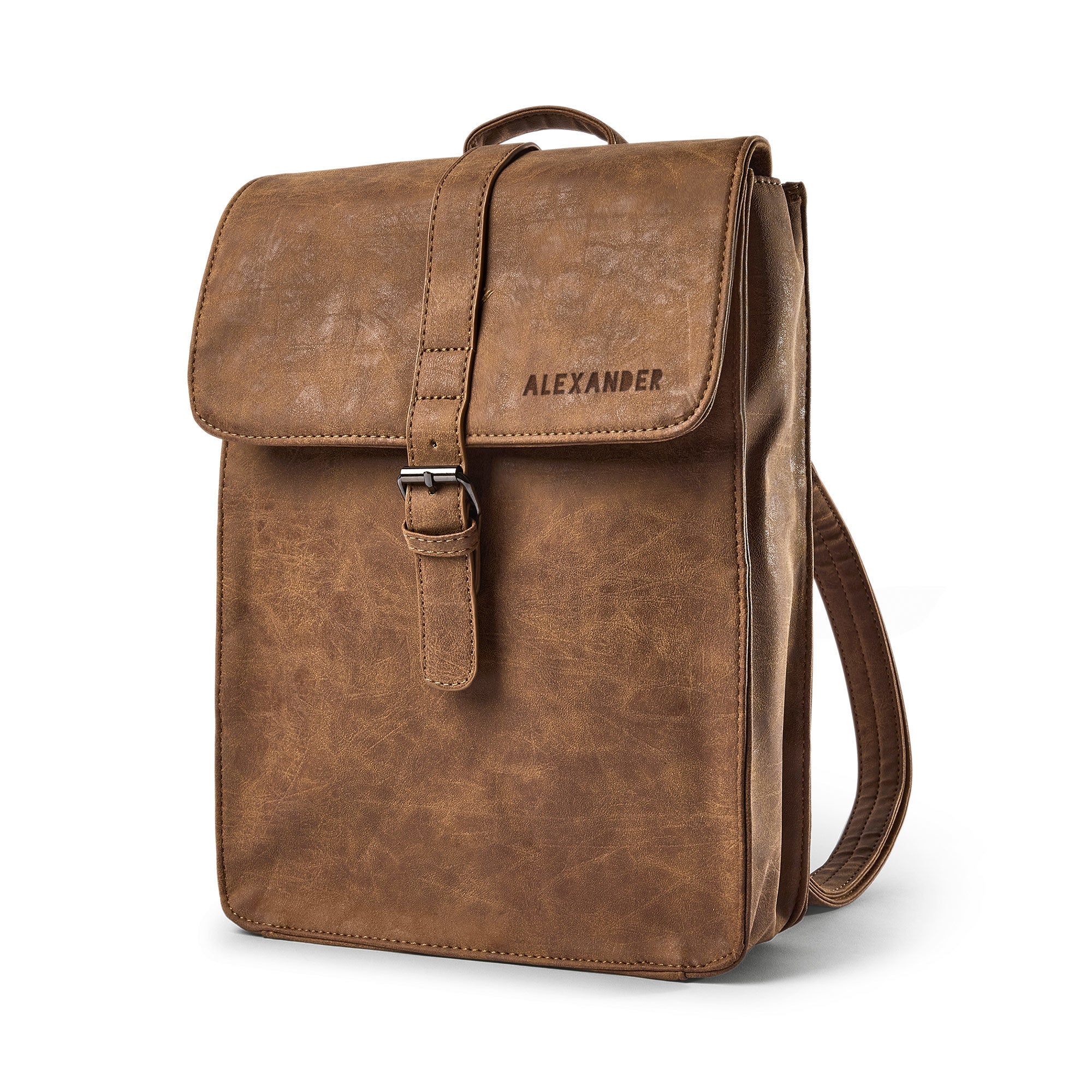 Personalised PU leather backpack - Small - Engraved with name/text