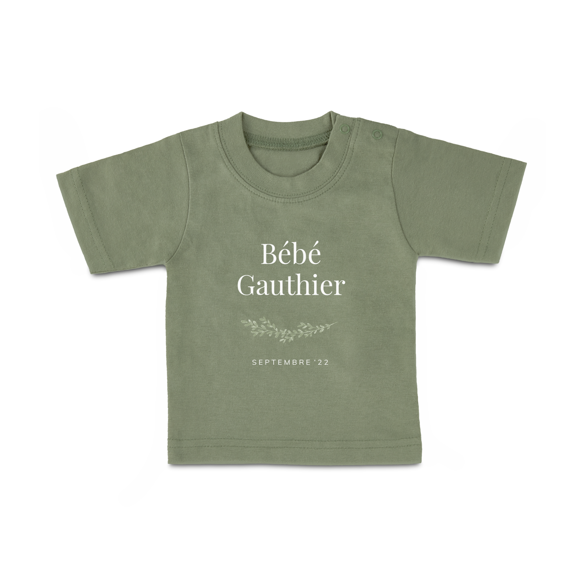 T-Shirt Bébé - Imprimé - Manches Courtes - Vert - 1 mois 
