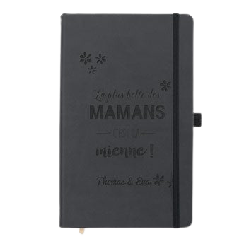 Carnet Fêtes des Mères - Noir - Gravé