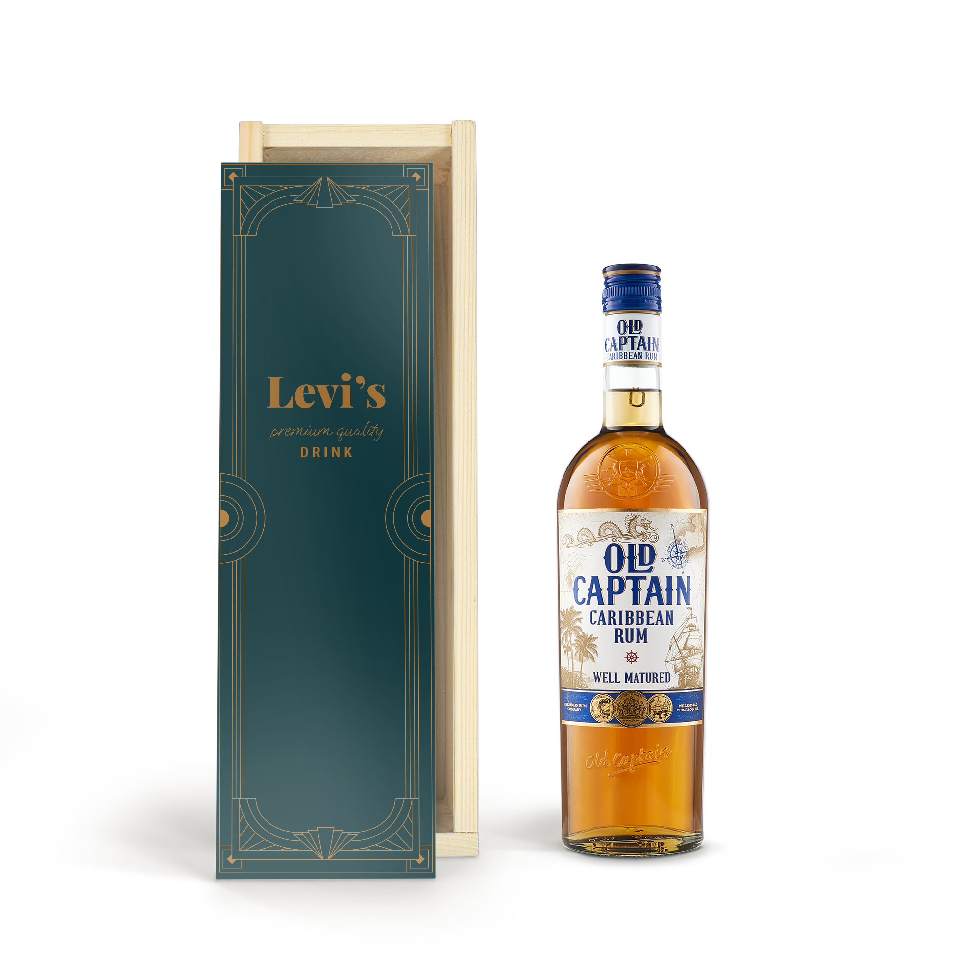 Coffret Rhum personnalisé - Old Captain Brun