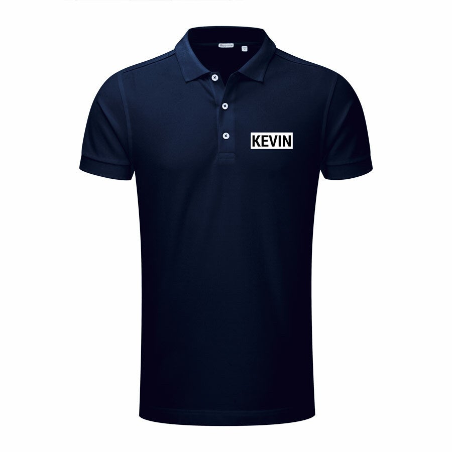 Personalised polo t-shirt - Men - Navy - L