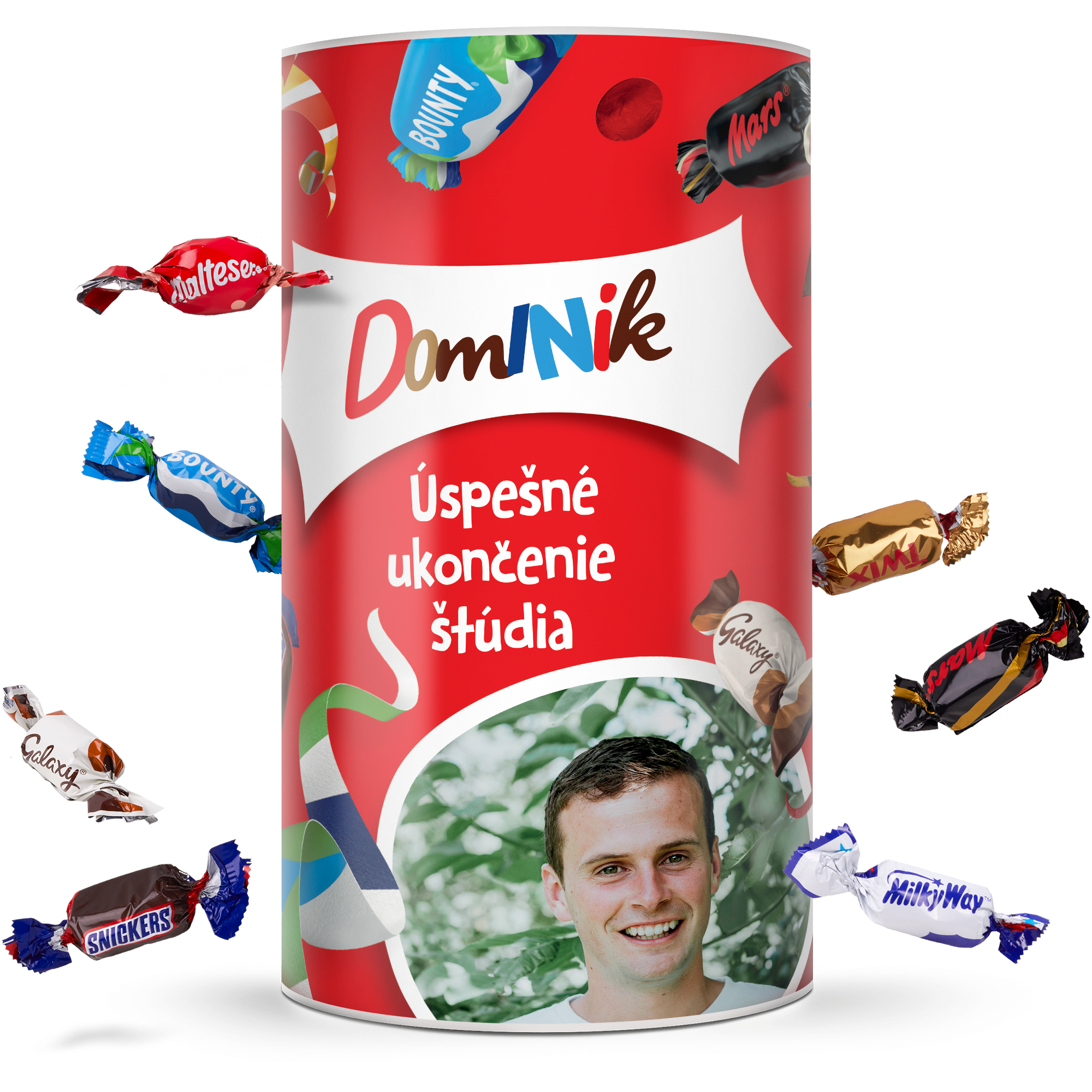 Personalizovaná fľaša Celebrations sa sladkosťami
