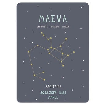 Affiche de naissance signe astrologique