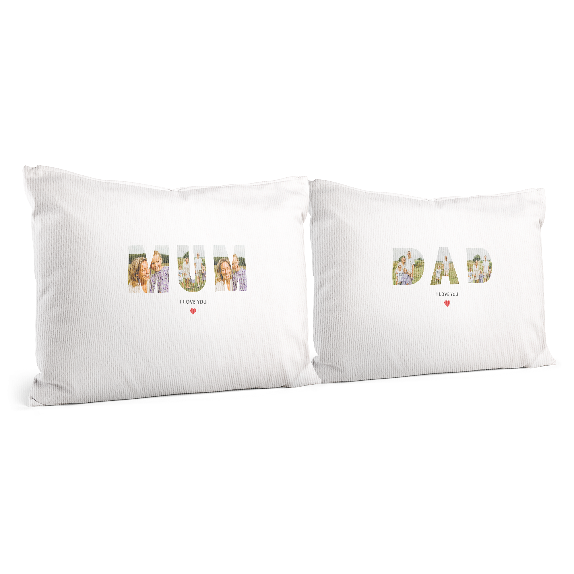Personalised pillowcase set - Love - White - 60 x 50 cm