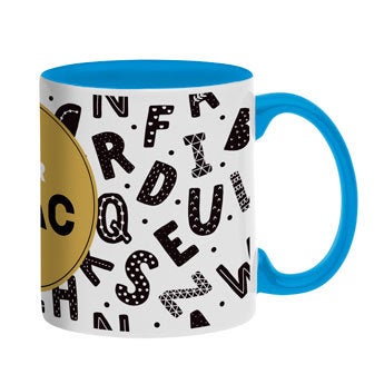 Tazza con testo - Blu