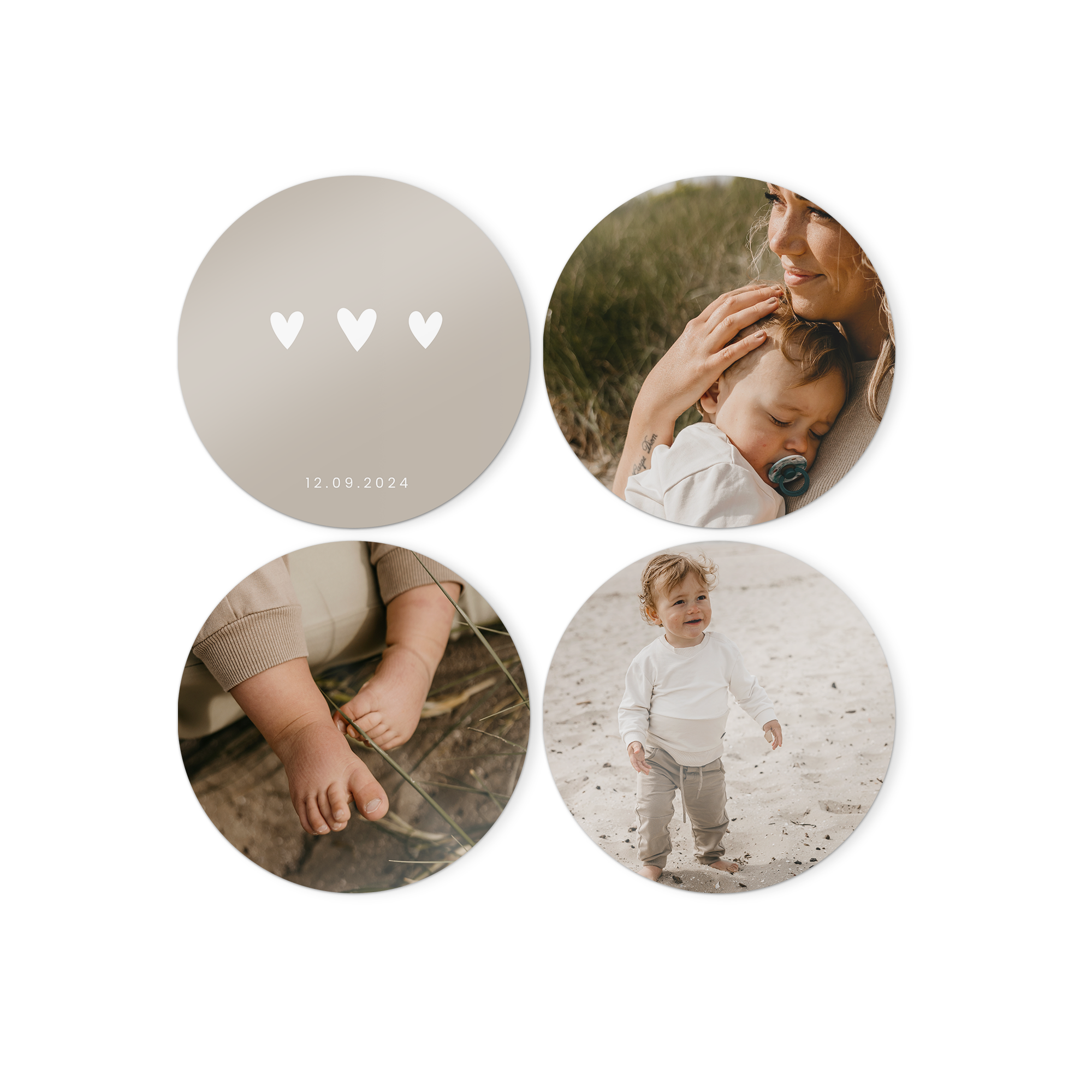 Personalised wall art panel - Round - 4 pcs