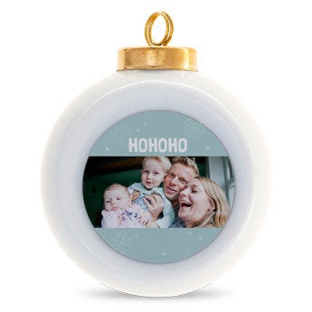 Keramieken kerstbal (4 stuks)