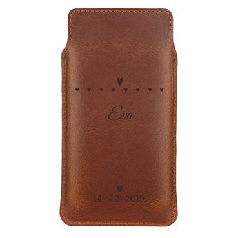 Bőr telefon tok - S - Brown