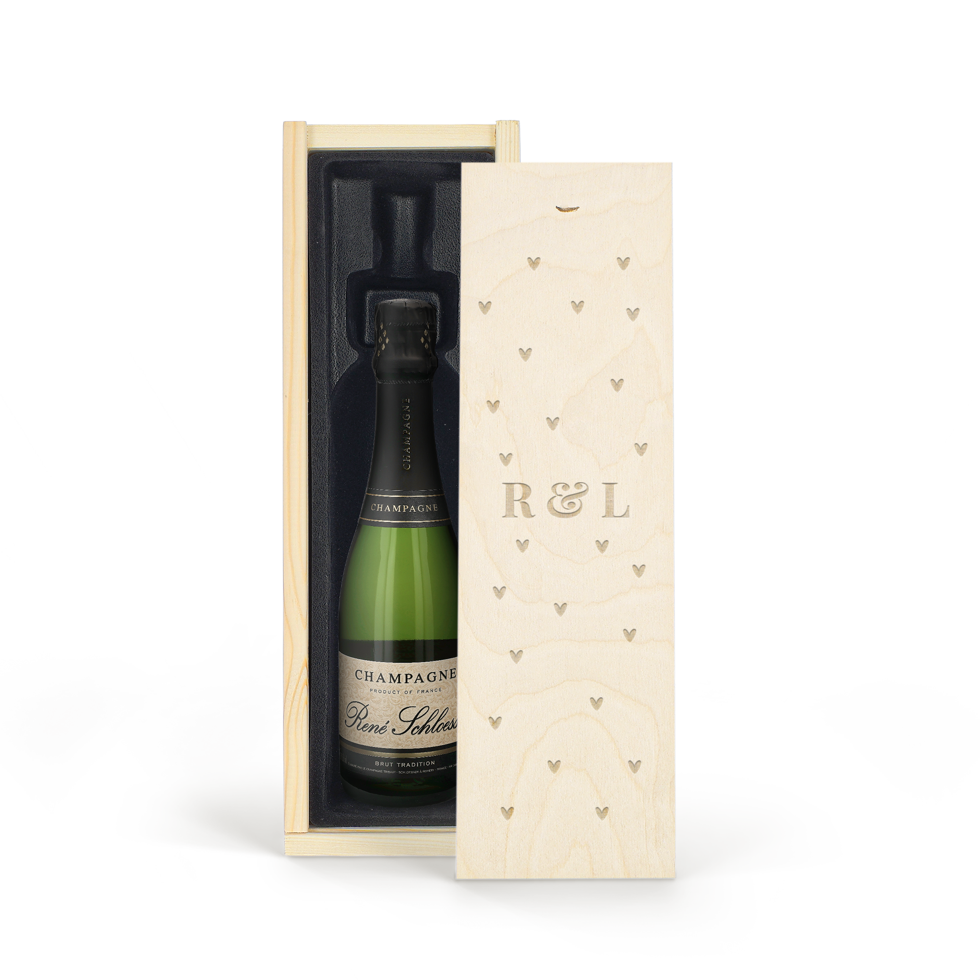 Coffret Champagne René Schloesser (375ml) - Couvercle gravé