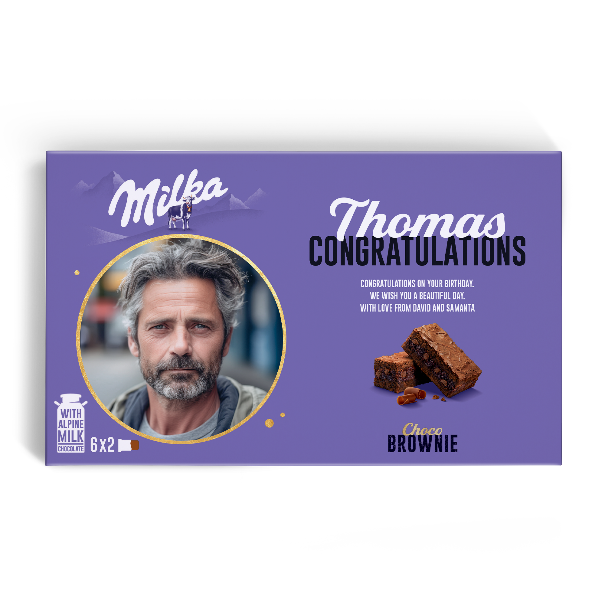 Caixa de presente personalizada Milka Choco Brownie