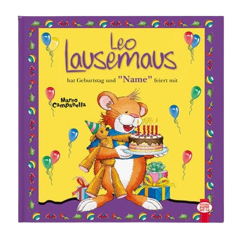 Kinderbuch mit Namen - Leo Lausemaus hat Geburtstag - Hardcover
