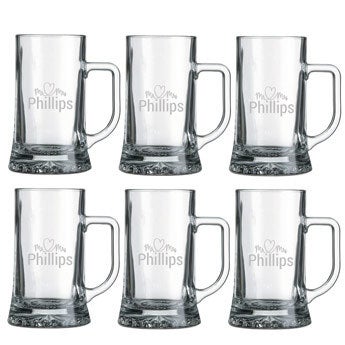 Caneca de cerveja de vidro - conjunto de 6