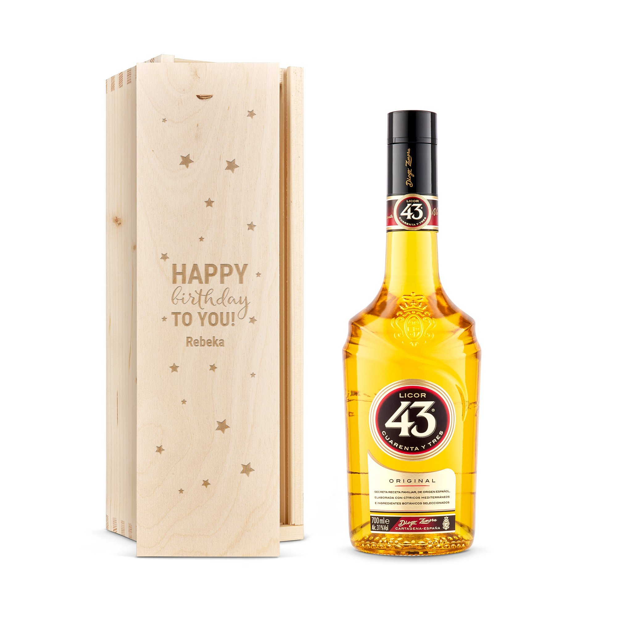 Licor 43 em caixa gravada