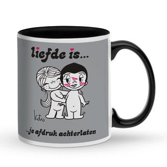 Liefde is... mok met tekst - Zwart