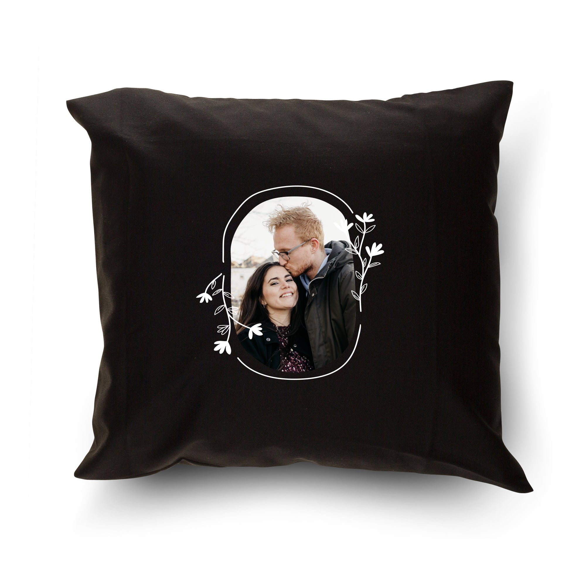 Personalised cushion case - Black- 40 x 40 cm
