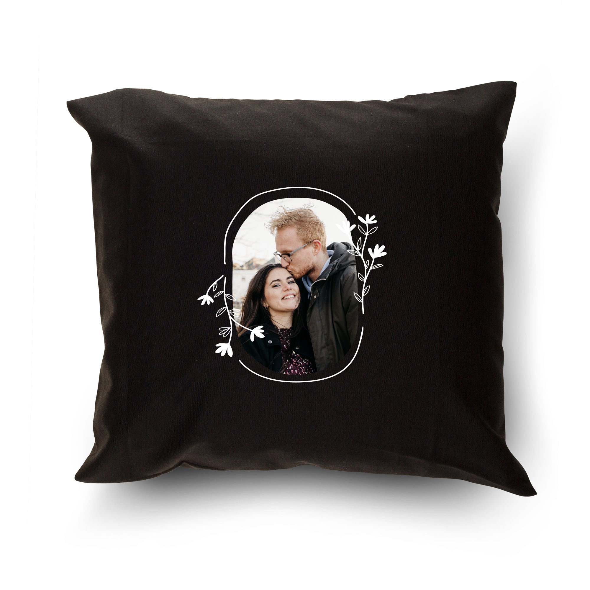 Housse de coussin personnalisée - Noir - 40x40 cm