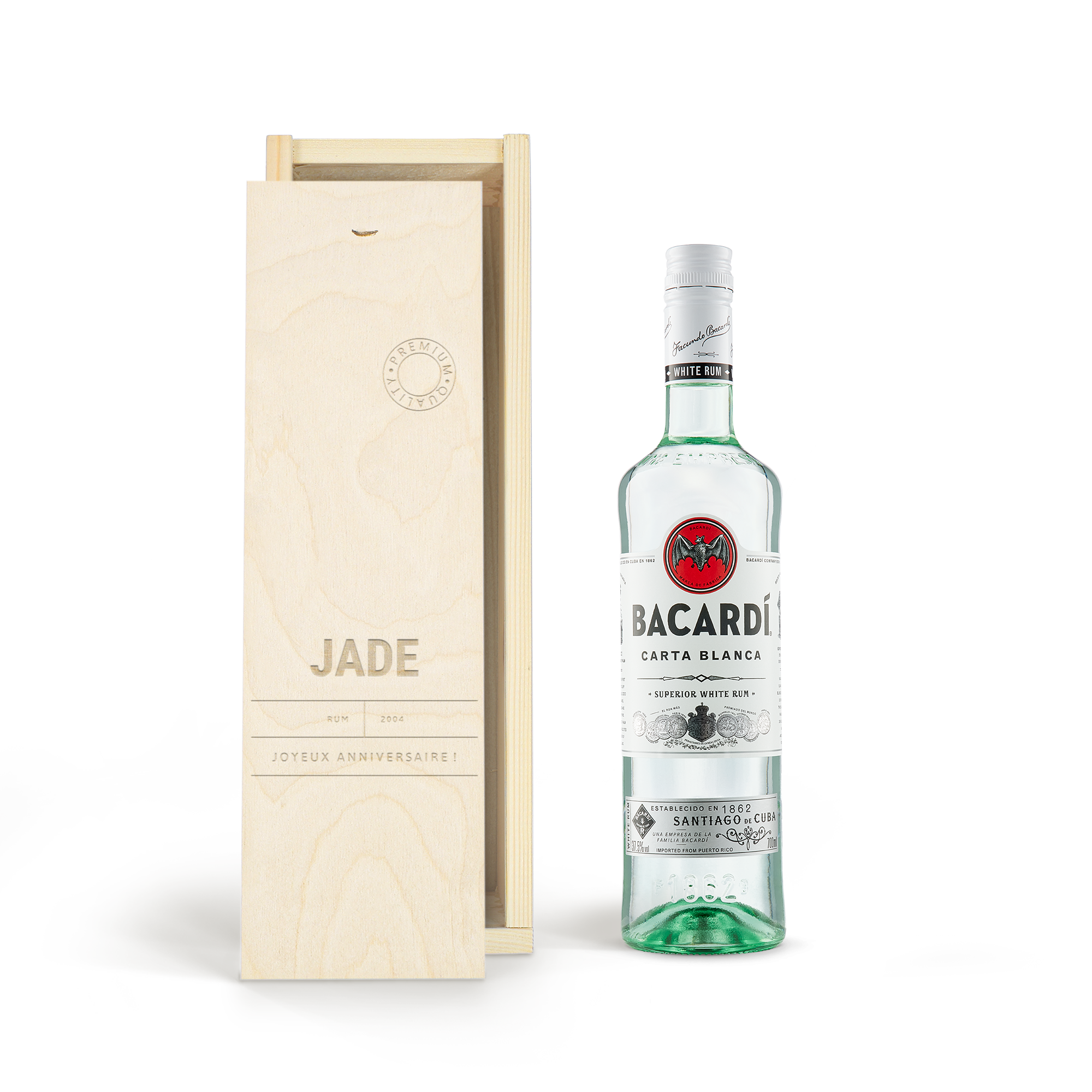 Coffret Rhum blanc personnalisé - Bacardi