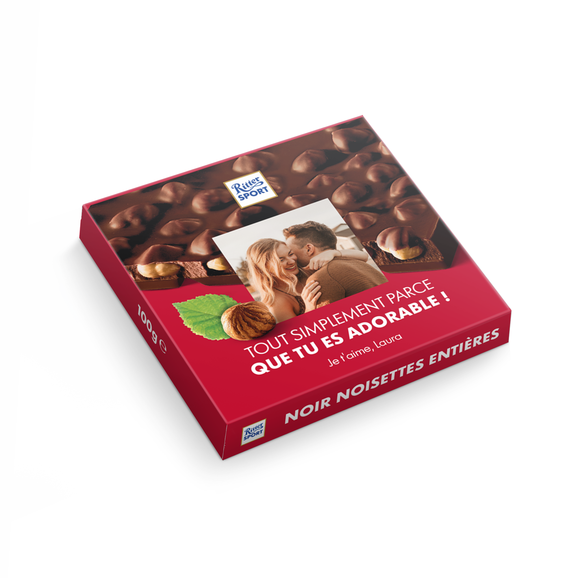 Chocolat Ritter Sport personnalisé - Noisette entière