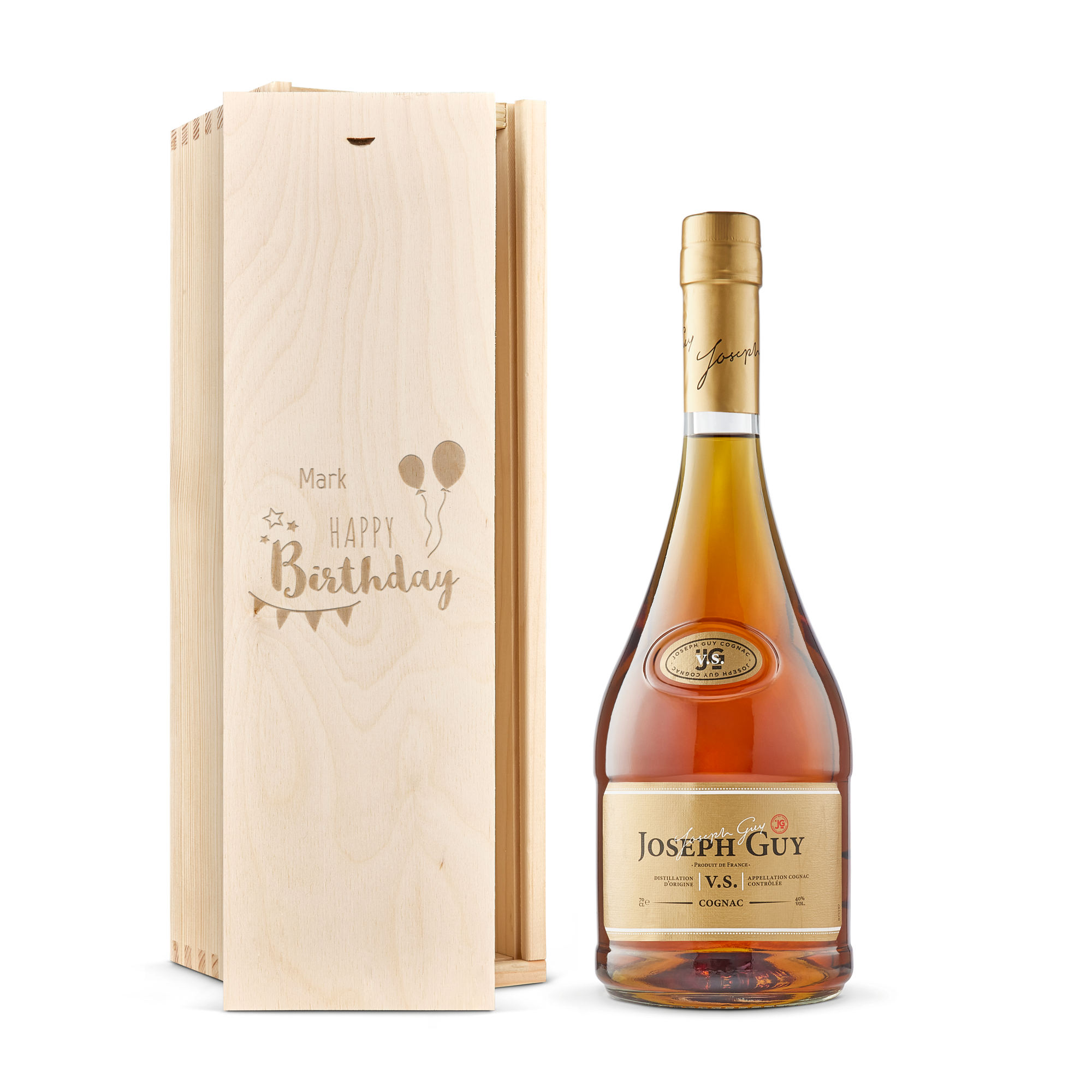 Cognac - Joseph Guy VS - personalisierte Holzkiste