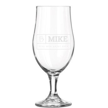 Engraved beer glass
