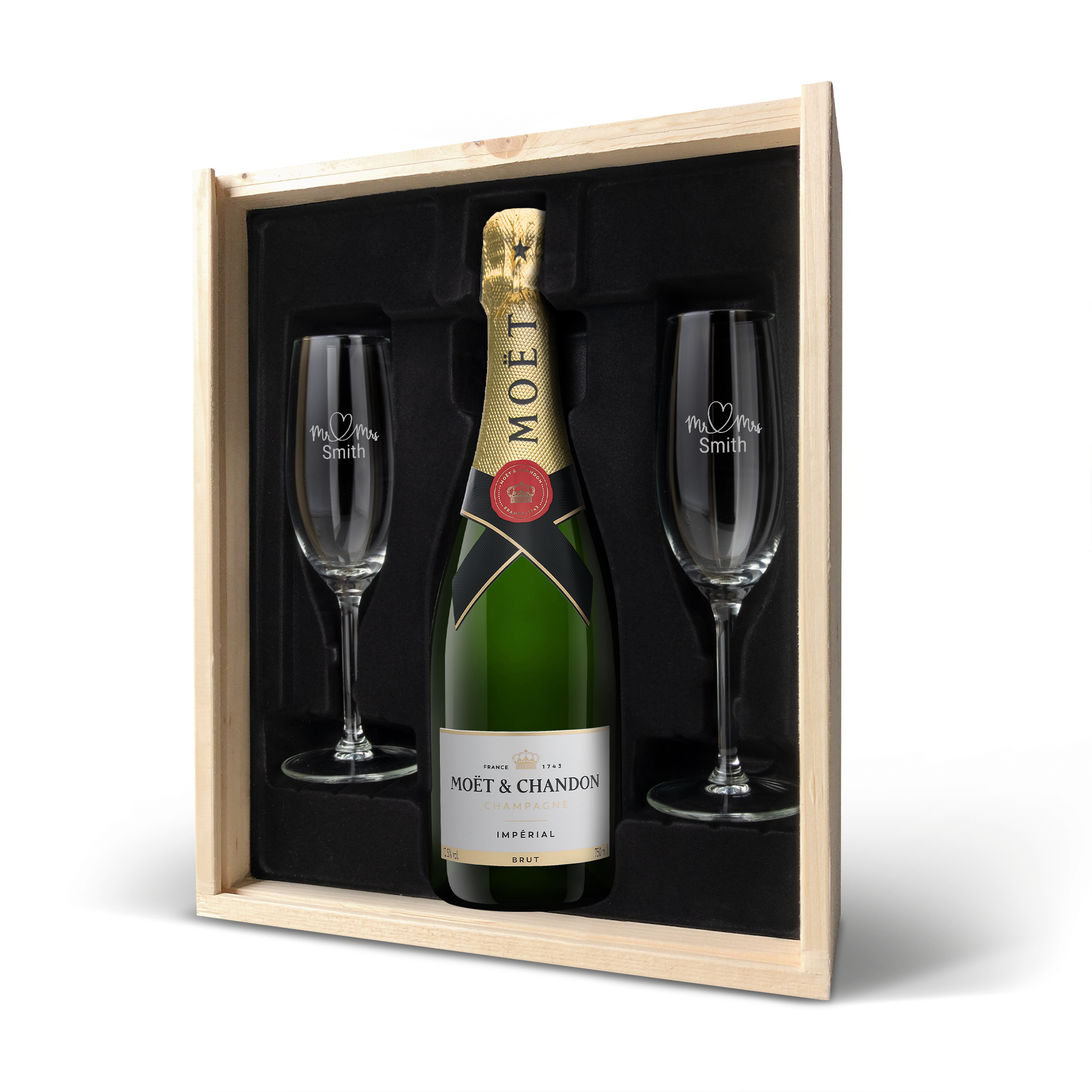 Moet & Chandon šampaňské se sklenicemi