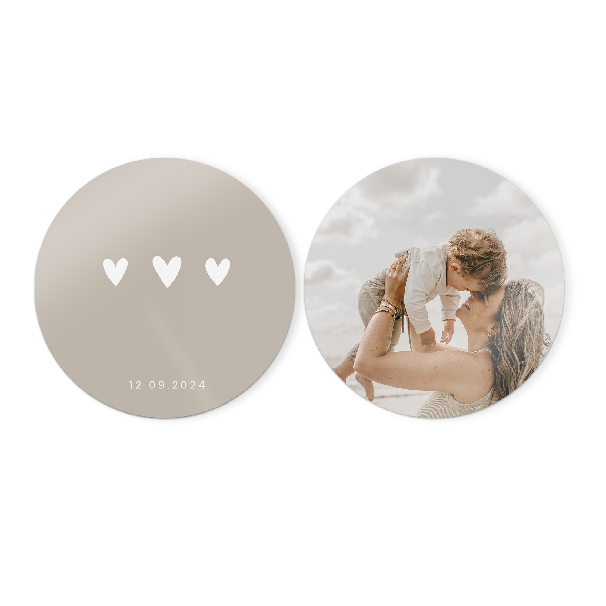 Personalisiertes Wandkunstpaneel - Rund - 2 Stück