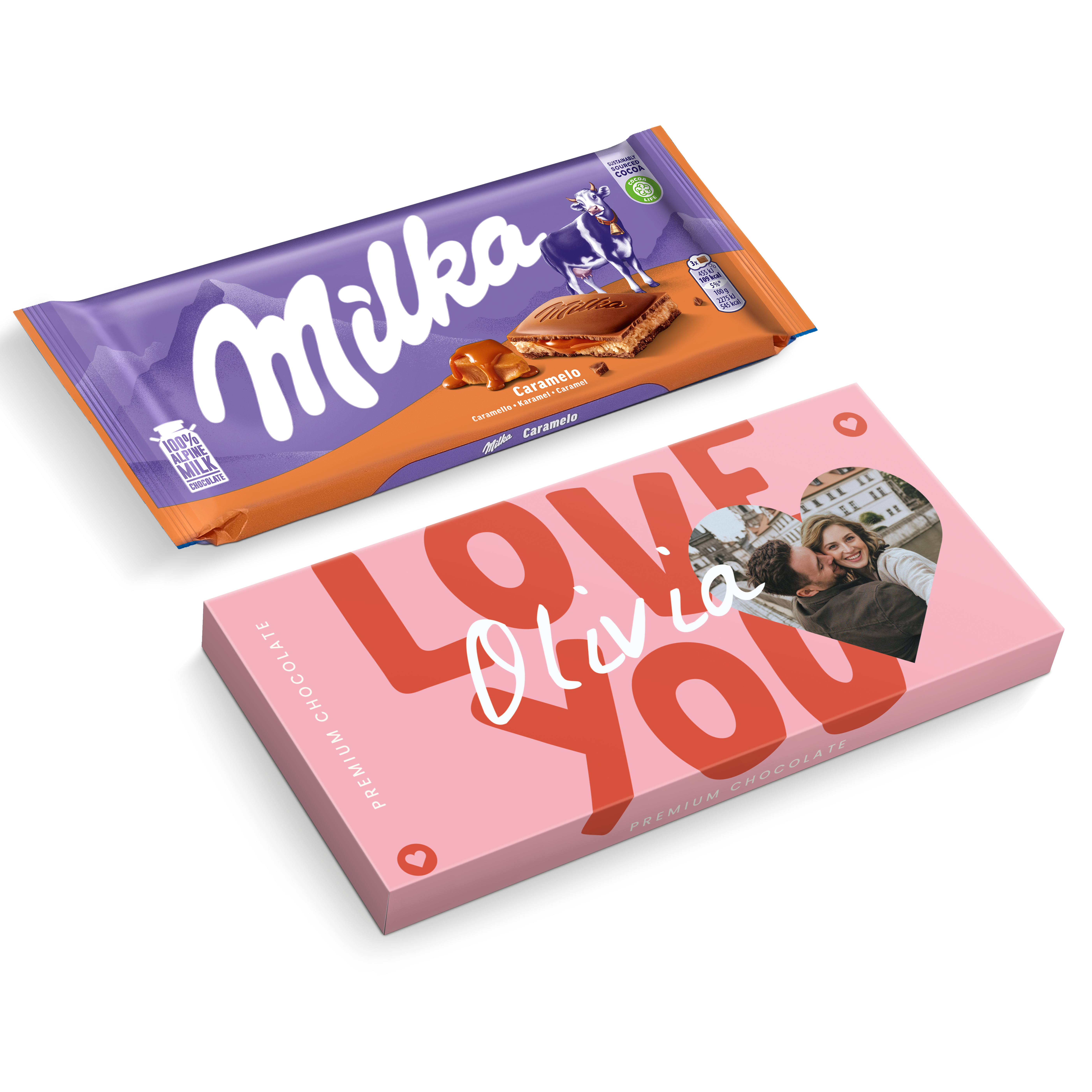 Személyre szabott Milka szelet - Karamell 
