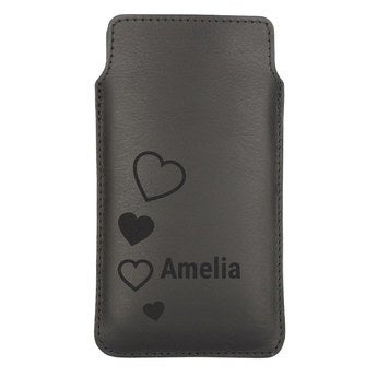 Housse portable cuir - M  - Noir