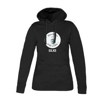 Hoodie bedrucken - Damen - Schwarz - L