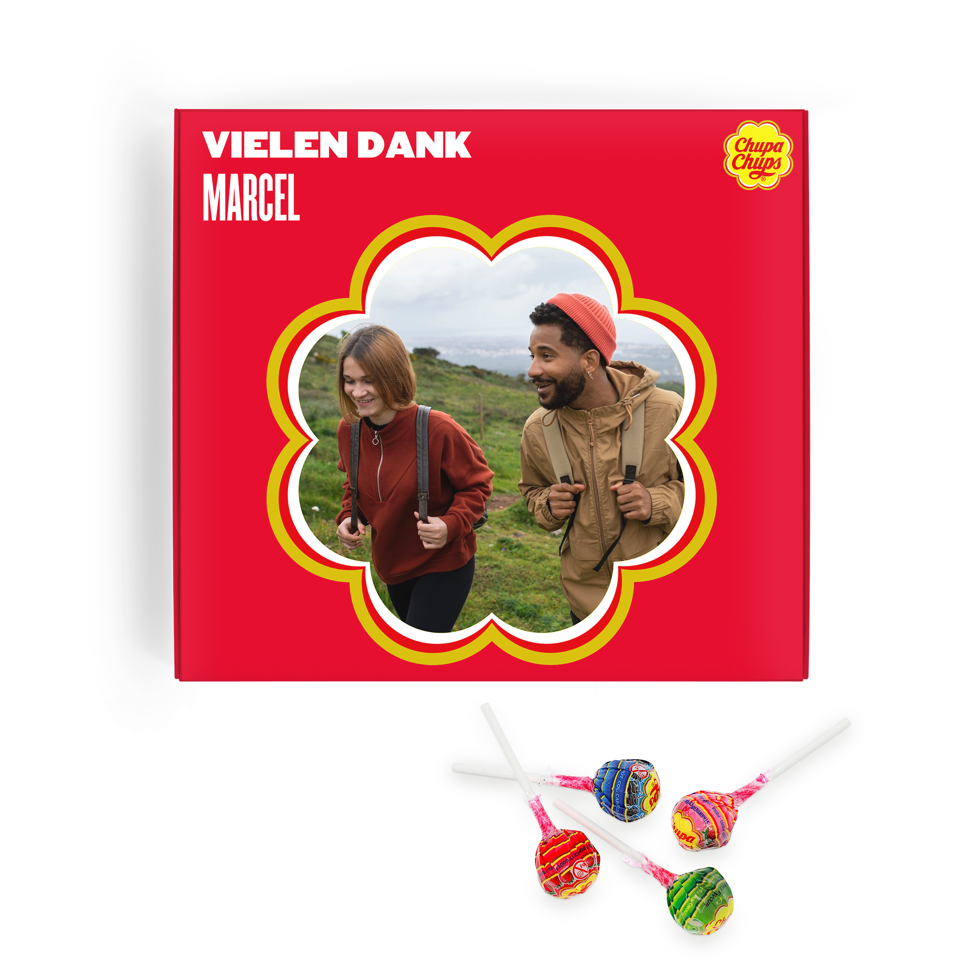 Chupa Chups personalisiertes Briefkastenpaket – 16 Lutscher-Mix