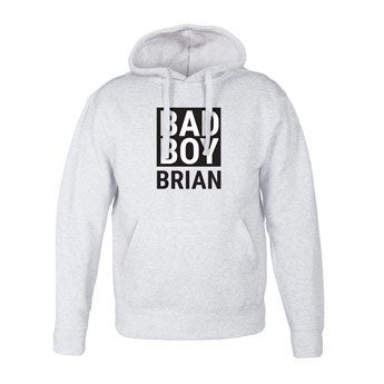 Personalised hoodie - Men - Grey - XL