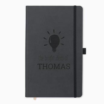 Notebook med namn - Svart